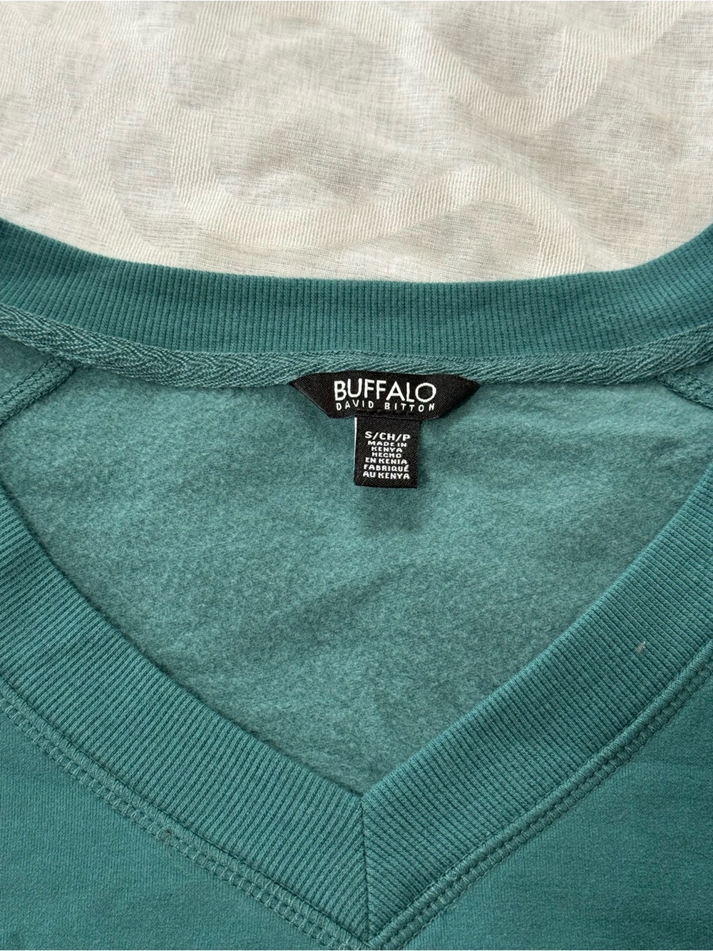 Buffalo David Bitton Teal V-Neck Sweatshirt - Picture 4 of 8